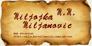 Miljojka Miljanović vizit kartica